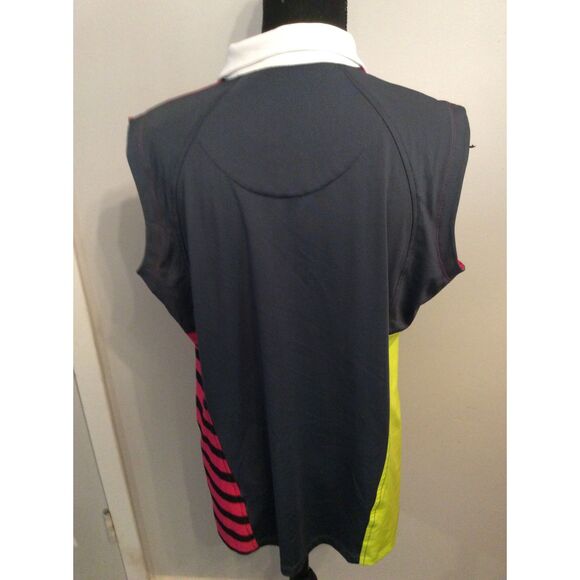 Annika Cutter & Buck Golf Pickleball Sleeveless partial zip Polo Color block XL - Picture 6 of 7